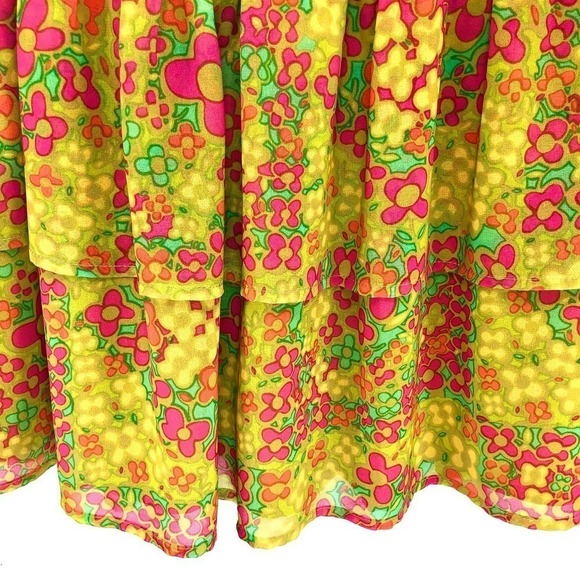 Julie Brown Sammy Tiered Ruffle Hem Smocked Waist Coordinating Mini Skirt Medium - Picture 7 of 12